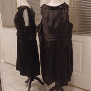 New Satin "Little Black Dress" with Pockets - Size 28 (Fits Size 3X)